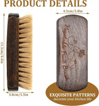 Vegetable and Fruit Brush With Wood Handle - Scrubber for Potato, Mushroom, Carrot, Corn and Food
