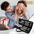Christmas Dad Gifts from Daughter, Dad Grilling Accessories Gift for Birthday, Heavy Duty Stainless Steel Grill Set BBQ Grill Tools for Outdoor Grill with Aluminum Case, Grill Utensils Set