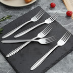 Unokit 24-Piece Forks and Spoons Set - Forks and Spoons Food Grade Stainless Steel Silverware for Home, Kitchen and Restaurant, 12-Fork and 12-Spoon, Mirror Polished&Dishwasher Safe
