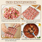 4-Tube Meatball Maker Tool, Stainless Steel Creative Kitchen Making Mold Set with Cutting Spoon, Diy Easy Quick for Meatballs Lover, Washable Home Cooking Tools
