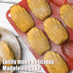 2 PCS Silicone Madeleine Pan, 9 Cavity Madeline Baking Pan, Shell Shaped Cookies Cake Pan