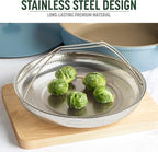Goodful All-In-One Pan Steamer Basket, Premium Stainless Steel Construction, Dishwasher Safe, Perfect for Steaming Vegetables, Full Handle for Easy Use