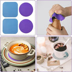 LUTER 4pcs Jar Opener, Rubber, Multi-function Silicone Bottle Opener for Seniors with Weak Hands Lid Cap Gripper Pads Kitchen Coasters Gadgets(Blue, Purple)