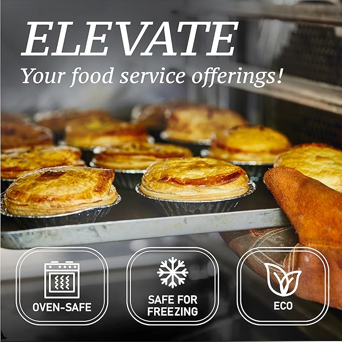 (60 Pack) Pie Tins 5 inch, Disposable Mini Pies Tin, Tart Aluminum, Individual Serving Pans for Baking Mini Chicken Potpie, Small Homemade Cakes & Quiche, Foil Tins, Freezer-to-Oven Use