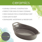 Rachael Ray Solid Glaze Ceramics Bakeware / Baking Pan, Oval - 2.5 Quart, Gray