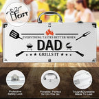 Dad Gifts, Dad Birthday Gifts from Daughter Son Heavy Duty Grilling Accessories Kit for Backyard BBQ, Thick Stainless Steel Grill Utensils with Non-Slip Handle Tool for Man on Christmas