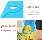 Liflicon Thick Cutting Boards for Kitchen Silicone Chopping Board Set of 2 Mid 12.6'' x 9.1”,Mini 9.1”x7.1” Non-slip Deep Drip Juice Groove Easy Grip Handle,Dishwasher Safe-Blue