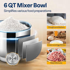 VIVOHOME 3-in-1 Stand Mixer, 6 Quart Electric Tilt-Head Kitchen Mixer with Bowl, Multifunctional Food Mixer with Meat Grinder and Blender Attachments, Dough Hook, Beater, and Whisk, Silver