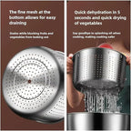 6L Stainless Steel Salad Spinner, Vegetable Spinner, Lettuce Spinner, Fruit Washer, Quick Spin Commercial Salad Spinner for Household Vegetables and Pasta Fries Spinner Essential Kitchen Utensils