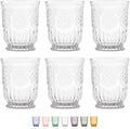 Yungala Clear Small Drinking Glasses Set of 6 Vintage Hobnail 8 oz