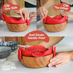 PERFECT PASTA PAL Clip-on Strainer for Pots - Silicone Pasta - Heat Resistant, Space Saving Colander for Kitchen - Dishwasher Safe Pot Strainer - Cooking Essentials and Home Must Haves