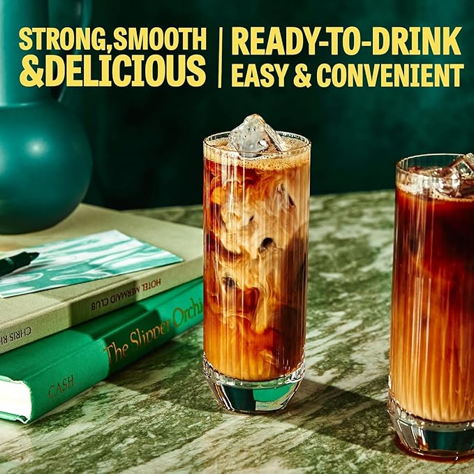 Wandering Bear Espresso Roast Organic Cold Brew Coffee - Extra Strong Bold, Smooth, No Sugar Added, Shelf-Stable, Ready to Drink, 100% Organic Iced Cold Brewed Coffee Drink - 32 fl oz, 3 pack