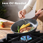 SENSARTE Nonstick Frying Pan Skillets, Swiss Granite Coating Omelette Pans, Healthy Cookware Chef's Pans, Free of Intentionally Added PFOA (10+12 Inch)