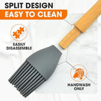 Cheer Collection Mini Silicone Spatula Set – 5-Piece Wooden Handle Kids Baking Tools, Non-Stick Mini Spatula for Baking, Cooking, Cake Decorating & Family Kitchen Fun