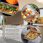 PLASTICPRO Aluminum Pans 100 Pack Disposable Cookie Sheets 13 x 17 Baking Pans Premium Quality Heavy Duty Sheet Pans