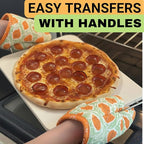 Pizza Stones for Oven and Grill - Pizza Stone with Handles, Wooden Peel and Dough Tool - 15 inch x 12 inch Rectangular Pizza Grill Stone - Baking Stone for Bread - Pizza Making Set