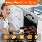 Oven Liners for Bottom of Electric Gas Oven Reusable - 4 Pack Large Heavy Duty Nonstick Teflon Range Mat 17"x 25" - Stove Floor Protector Liner Easy to Clean Reduce Spills Stuck Foods and Clean Up