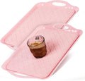 LEHAHA Large Non Slip Serving Tray with Handles, 17.25 x 12 Inch Melamine Serving Platter with Curved Sides, Dinner Tray for Lunch, Coffee, or Breakfast, 4pcs Set, Silicone placemats Included,Pink