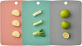 TPU Cutting Board Set of 3 9"x12" - Flexible Cutting Mats for Kitchen Knife Friendly, Cutting Mat Non-Slip Chopping Board Double Sided Scratch Resistant Food Grade Coral Mint Gray