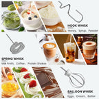 Colarlemo Milk Frother Handheld Rechargeable, Frother Wand Drink Mixer Electric Whisk for Coffee, Detachable With 3 Stainless Whisks, Hand Mixer for Lattes, Cappuccino, Matcha, Egg, No Stand,Black