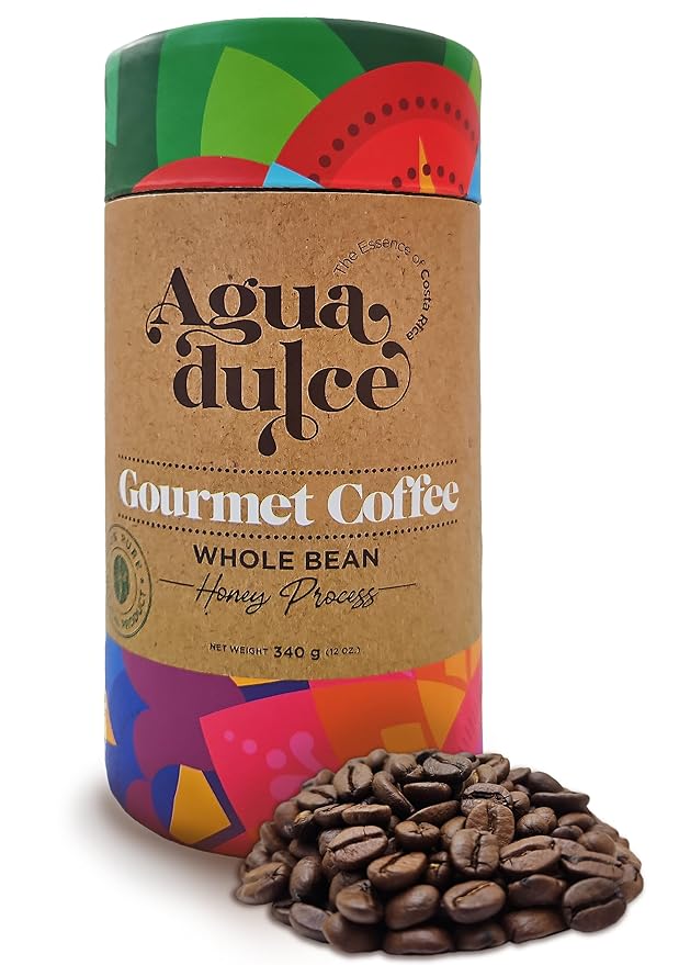 Honey-Process Whole Bean Coffee Medium Roast. Premium Costa Rican Specialty Gourmet Coffee — 100% Arabica Single Origin. Pack of 1 (12 oz)