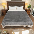 Electric Heated Blanket Twin Size - 62"x84", Soft Flannel Heating Blanket, 10 Heating Levels, 1-12 H Auto Shut Off, Breathable Warm and Washable for Bed, Light Grey