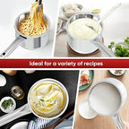 SUNHOUSE – 2 Quarts Stainless Steel Sauce Pan with Lid - PFOA-Free, Stainless Steel Sauce Pan, Advanced Impact Bonding Induction Base, Stay-Cool Handle, Compatible with All Cooktops