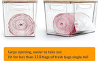 2 Pack Trash Bag Holder Dispenser, Extra Large Garbage Bags Holder, Stackable Trash Bag Holder with Bamboo Top for Laundry Room & Under Sink