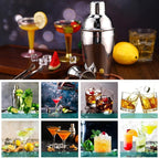 Umigy Cocktail Shaker Set Martini Shaker Bulk Stainless Steel Martini Mixer with Strainer and Double Measuring Jigger for Bar Party Home Use Wine Bar(18 Oz/ 550 ml,4 Packs)