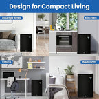 roomwell Mini Fridge counter top | Compact All Refrigerator without Freezer | Lownoise | Ideal for Hotel, Office, Kitchen, Bedroom, Bar etc. |Estar rated in Black (Size- 4.4 cu.ft)