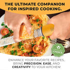 Orblue Lemon Zester & Cheese Grater - Premium Citrus Zester, Kitchen Grater for Parmesan, Chocolate, Fruits, Vegetables, Ginger, Garlic, Nutmeg - Stainless Steel Blades with Protective Cover, Orange