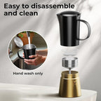 Stovetop Espresso Maker, Stainless Steel Moka Pot 6 Cup, Gold Espresso Maker (12 fl oz), Italian Coffee Pot, Compatible with Gas, Electric and Induction, Black & Gold Finish