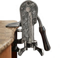 Wine Enthusiast Legacy Corkscrew – Durable Wine Opener with Black Marble Handle & Solid Metal Construction - Long Lasting Cork Removal with Tabletop Mount (Pewter)