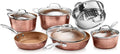 Gotham Steel Hammered Collection Pots and Pans 10 Piece Premium Ceramic Cookware Set – with Triple Coated Ultra Nonstick Surface for Even Heating, Oven, Stovetop & Dishwasher Safe