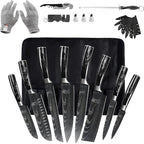 FULLHI Knife Set, 14pcs Japanese Knives Set, Multiple Colour Premium German Stainless Steel Chef Knife Set