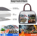 douyadady Lunch Bag Women/Men Lunch Box Women/Men (white&black stripe)