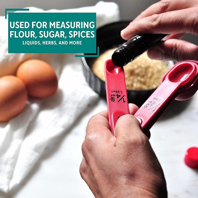MIRRO 4pc Nested Measuring Spoons Set, Red (Pack of 4)