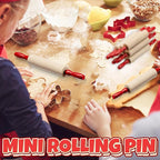 Mini Rolling Pin 7.5 Inch (6 Pack) Kids Rolling Pin Set for Play Dough Accessories Small Pin for Dough - Wooden Rolling Pins For Baking With Handles for Foods, Baking Supplies, And Playtime