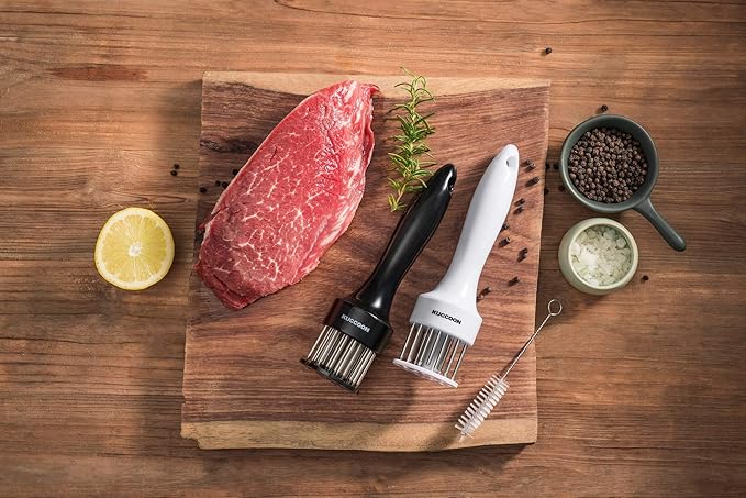Meat Tenderizer Tool (2-Pack) Stainless Steel Needle Ultra Sharp 24 Blade Tenderizer Tool for Tenderizing Beef Chicken Steak Veal Pork