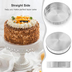 AWTBDP 8 Inch Cake Pan Set of 2, Nonstick Stainless Steel Round Layer Cake Baking Pans with 100PCS Parchment Papers, Circle Cake Pan Tins for Birthday Christmas, Non-Toxic & Healthy, Dishwasher Safe