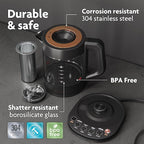 Vianté Electric Kettle With Infuser. No Plastic In Contact With Water. Hot Tea Maker With Temperature Control And Automatic Shut Off 1.5 Liters Capacity | Black Color