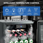 ORYMUSE 3.2 Cu.Ft Beverage Refrigerator, 130 Can Mini Fridge with Glass Door & Digital Temperature Control, Compressor Cooling Freestanding Cooler for Soda, Beer, Wine, Home, Office & Bar - Silver