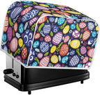 JEOCODY Easter Toaster Cover Egg Print Toaster Covers 2 Slice Wide Slot Dustproof Fingerprint Protectors and Greasy Protection Anti-sputtering Machine Washable Women Gift