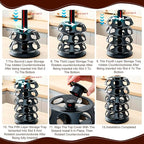 CEHNCEH K Cup Holder: Coffee Pod Carousel Organizer, Compatible with 40 Keurig K-Cup Pods, Spins 360-Degrees - Lazy Susan Platform, Home or Office Kitchen Counter Organize (New Model Black)