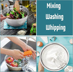 P&P CHEF Mixing Bowls With Lids, Set of 6, Stainless Steel Nesting Mixing Bowls & Fitting Lids & Non-Slip Silicone Bottom, Ideal for Mixing, Storing, Size 0.7/1/1.5/2.5/3/4.6 Qt, Blue