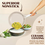 Granitestone Ceraluxe 20 Pc Ceramic Cookware Set Nonstick, Complete Pots and Pans Set Non Stick with 5 Pc Bakeware Set, Deep Frying Pan Set, & Steamer, Non Toxic PFOA Free, Oven & Dishwasher Safe