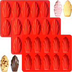 3Pcs Silicone Madeleine Pan for Baking, 10-Cavity Madeleine Mold for Madeleine, Non-stick Madeleine Bakeware for Cookies(Regular(10-Cavity) 3Pcs)