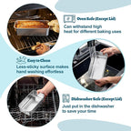 TeamFar Loaf Pan for Baking Bread, 9 x 5 Inch Stainless Steel Bread Loaf Pan with Lid, Meatloaf Pan Tin for Homemade Bread, Brownies, Meal Prep, Storage, Healthy & Dishwasher Safe