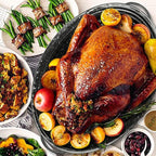 Granite Roasting Pan, Medium 15.7” Enameled Roasting Pan with Domed Lid. Oval Turkey Roaster Pot, Broiler Pan Great for Small Turkey, Chicken, Ham, Dishwasher Safe Fit for Roast Bird by Kendane