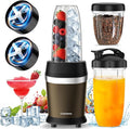 Colarlemo 12-Piece Smoothie Blender Maker 25,000 RPM Personal Blender for Ice Crushing Smoothies & Frozen Drinks Nuts with 23oz, 32oz, 37oz Portable Cups Two 6-Leaf Stainless Steel Blades, Coffee